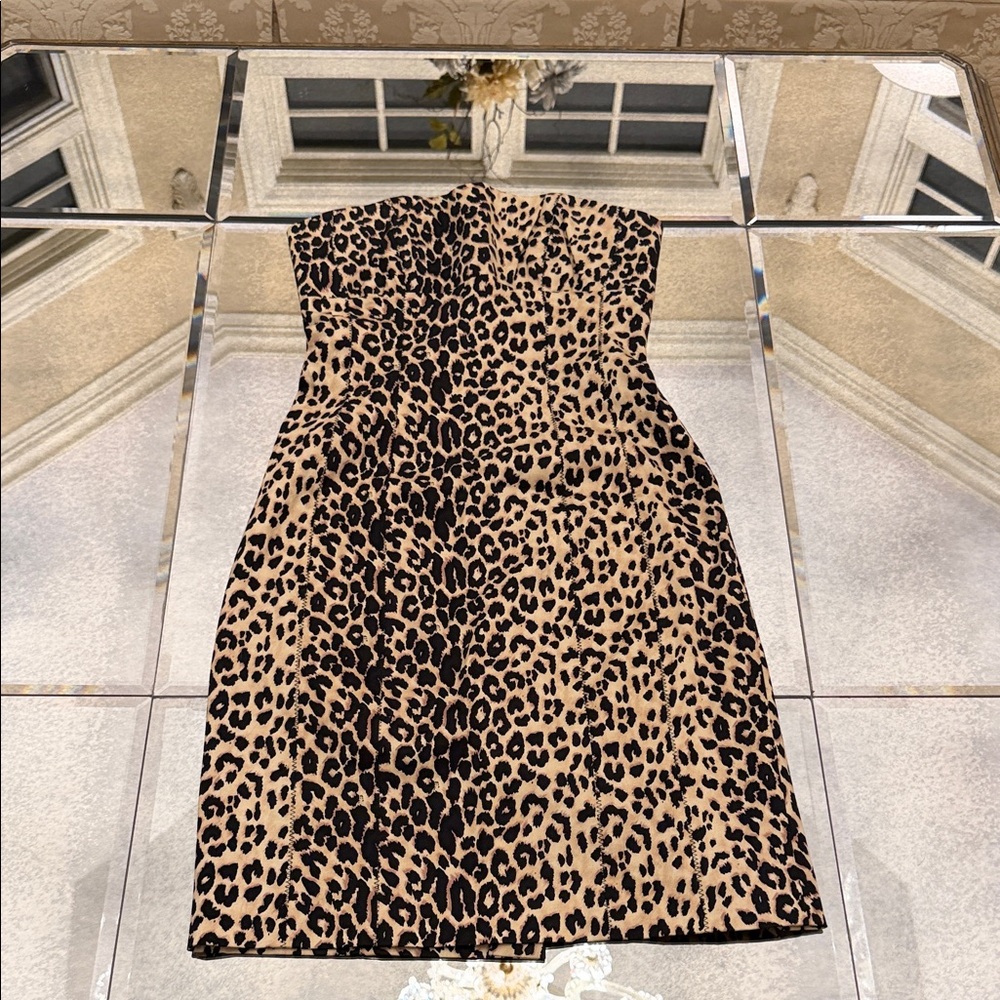 Bebe Animal Print Strapless Dress